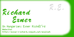 richard exner business card